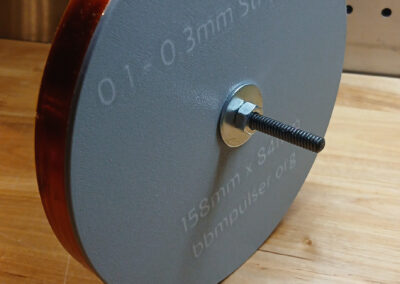 158 x 84mm spool for 0.1-0.3mm x 15mm strip wire back side view with coil on
